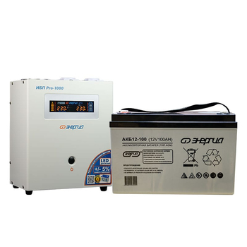 Комплект ИБП Инвертор Энергия ИБП Pro 1000 + Аккумулятор 100 АЧ - ИБП и АКБ - ИБП для котлов - Магазин стабилизаторов напряжения Ток-Про